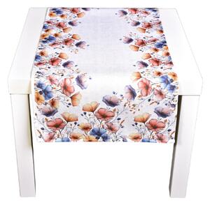 Forbyt kuchyňský ubrus CYH6105 TISK, modro- červené květy 40x90cm (obdélník)