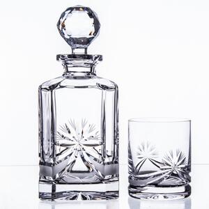 Onte Crystal Bohemia Crystal ručně broušený whisky set Mašle 1+2