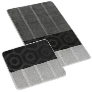 Bellatex koupelnové předložky SADA BANY 60x100 + 60x50 cm bez výkroje Pruh Šedá,Černá