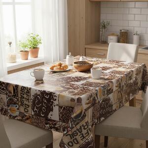 Fantastik ubrus PVC s textilním podkladem 726 cafe brasil, hnědá, š.140cm (metráž), š.140cm (metráž)