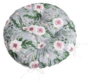Bellatex Sedák Adéla prošívaný kulatý průměr 40 cm Růže Růžová,Šedá,Zelená