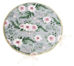 Bellatex Sedák Adéla kulatý hladký průměr 40 cm Růže Růžová,Šedá,Zelená