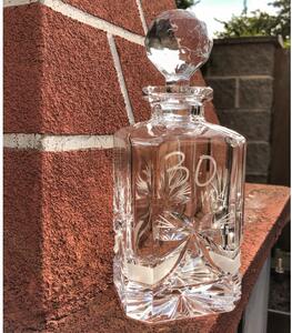 ONTE CRYSTAL Sada na rum (brandy) se skleničkami 280ml, Mašle - okno na pískování