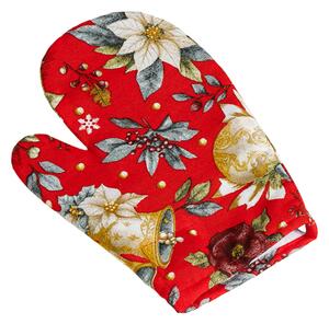 Bellatex Kuchyňská chňapka vánoční 28x18 cm Vánoce hvězda Červená,Zlatá,Šedá