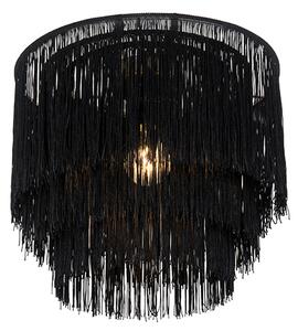 Orientální stropní svítidlo zlaté černé odstín s třásněmi - Franxa