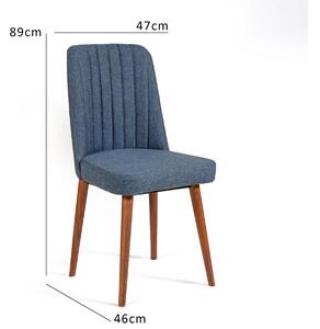 Jídelní židle Nidupo 4 (ořech + tmavě modrá). 1093068