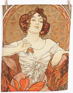 Matějovský utěrky ALFONS MUCHA RUBY, béžovo-hnědé, 2 kusy 50x64cm