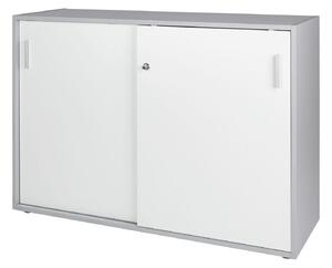 LIVARNO home Kancelářská skříňka s posuvnými dveřmi, bílá/šedá (850000254)