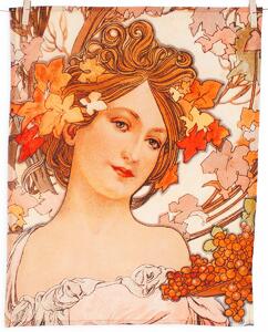 Matějovský utěrky ALFONS MUCHA MOET, oranžovo-béžové, 2 kusy 50x64cm