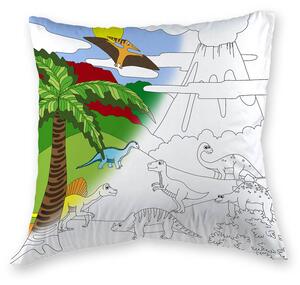 Povlak na polštář k vymalování Veba GOLA tisk Svět dinosaurů - vytvoř si vlastní pravěké dobrodružství / fixy Velikost: 40x40 cm