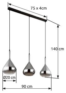 Globo 15542-3 - Lustr na lanku GEEKY 3xE27/60W/230V černá