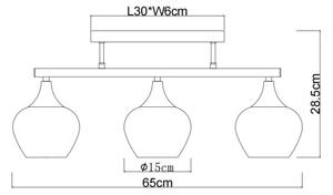 Globo 15548-3D1 - Přisazený lustr MAXY 3xE27/40W/230V černá