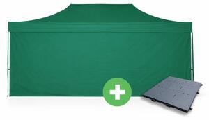 Zvýhodněný set – nůžkový stan 4×8 m ALU PREMIUM + plné bočnice + podlaha barva Zelená