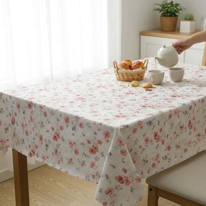 Ubrus PVC s textilním podkladem 1363-01, luční máky, světle červená, š.140cm (metráž)