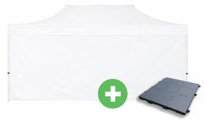 Nůžkový stan 4x8m ALU PREMIUM SET - plné bočnice + podlaha barva Bílá