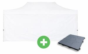 Nůžkový stan 3x6m ALU PREMIUM SET - plné bočnice + podlaha barva Bílá