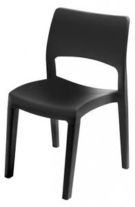 Zahradní židle KK LUX — plast, černá, nosnost 150 kg