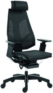 Exkluzivní pracovní židle GENIDIA BLACK/BLACK (černá báze)