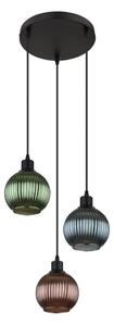 Globo 15638-3 - Lustr na lanku ZUMBA 3xE27/25W/230V pr. 36 cm měď/zelená/modrá