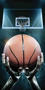 Jerry Fabrics Sportovní plážová osuška BASKETBALL, tmavě modrá, froté, 70x140cm