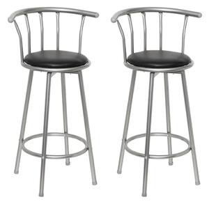 2 barové židle | kůže a ocel
