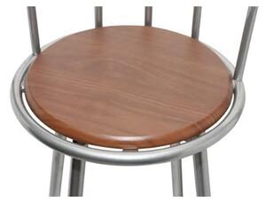 Barové židle 2 ks - ocelové | hnědé
