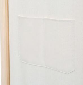 6-dílný paraván - textil - krémový | 240x170x4 cm