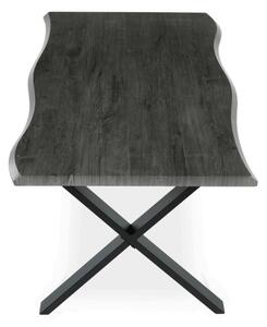 Jídelní stůl 160x90 cm HT-F4316 GREY šedý dub / černé nohy