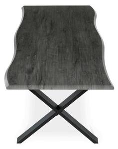Jídelní stůl 180x90 cm HT-F4318 GREY šedý dub / černé nohy