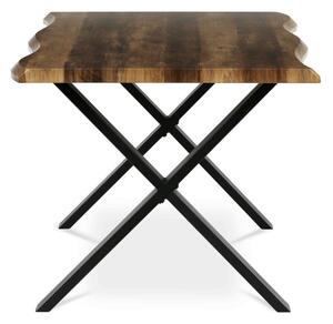 Jídelní stůl 160x90 cm HT-F4316 OLW staré dřevo / černé nohy