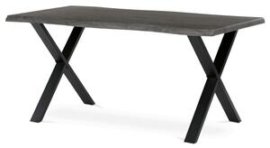 Jídelní stůl 160x90 cm HT-F4316 GREY šedý dub / černé nohy