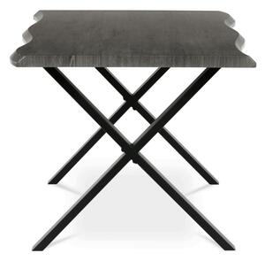 Jídelní stůl 160x90 cm HT-F4316 GREY šedý dub / černé nohy