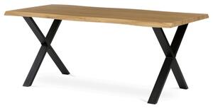 Jídelní stůl 180x90 cm HT-F4318 OAK divoký dub / černé nohy