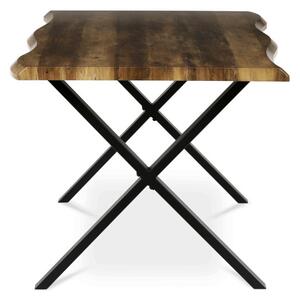 Jídelní stůl 180x90 cm HT-F4318 OLW stare dřevo / černé nohy