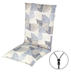 Doppler ELEGANT 2240 modrá/šedá, nízký polstr na křesla a židle, 48x100x6 cm