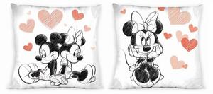 FARO Povlak na polštářek Mickey a Minnie srdíčka Bavlna 40/40 cm