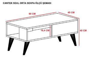 Konferenční stolek Vavepu 2 (černá + bílá). 1093160