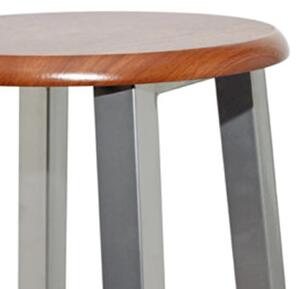 Barové stoličky - MDF - 4 ks | stříbrné a hnědé