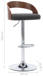 Barové židle Beaulo - 2 ks - textil a ohýbané dřevo | tmavě šedé