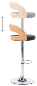 Barové stoličky Beaulo - 2 ks - umělá kůže a ohýbané dřevo | černé