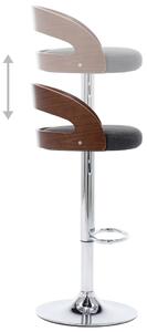 Barové židle Beaulo - 2 ks - textil a ohýbané dřevo | tmavě šedé