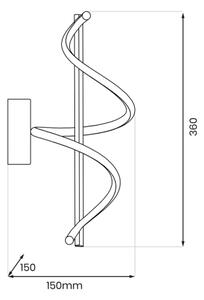 LED Nástěnné svítidlo TWIST LED/12W/230V černá