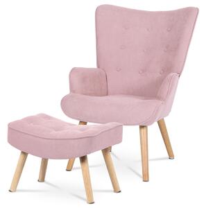 Křeslo ušák s podnožkou PINK2, růžová