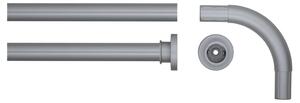 Sealskin Rohová tyč na sprchový závěs 90 x 90 cm matně šedá