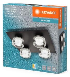 Ledvance -LED Koupelnové stropní svítidlo ORBIS FLAME 4xLED/5,5W/230V IP44 černá