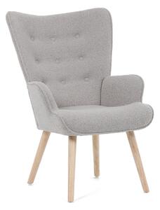 Křeslo ušák Bouclé GREY2, šedá