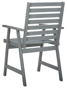 Zahradní jídelní židle Shiplley - masivní akáciové dřevo - 3 ks | šedé