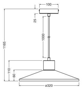 Ledvance - Lustr na lanku DECOR CONCRETE 1xE27/15W/230V pr. 32 cm beton šedá