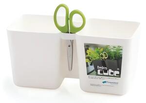Květináč TWINS CUBE bílý 24,4cm