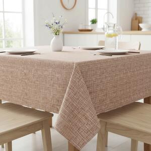 Ubrus PVC s textilním podkladem 1228-3, hnědý káro-melír, š.140cm (metráž)